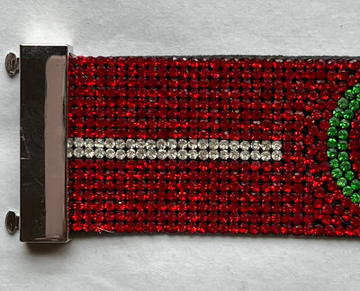 OES Eastern Star Austrian Crystal Cuff Bracelet Red