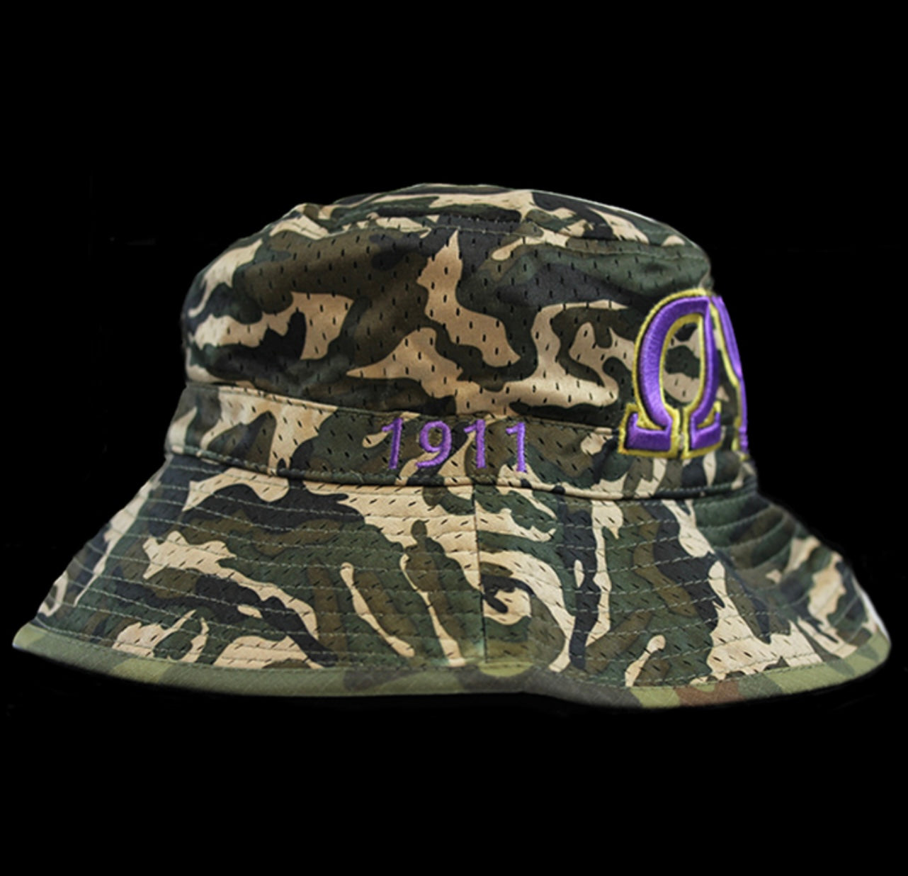 Omega Psi Phi Embroidered Bucket Hat Camouflage - D9 Greeks