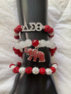 Delta Sigma Theta Beaded Bling Elastic Charm Bracelet Set - D9 Greeks