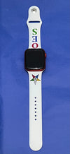 OES Eastern Star silicone White Band - Apple Watch Band - D9 Greeks
