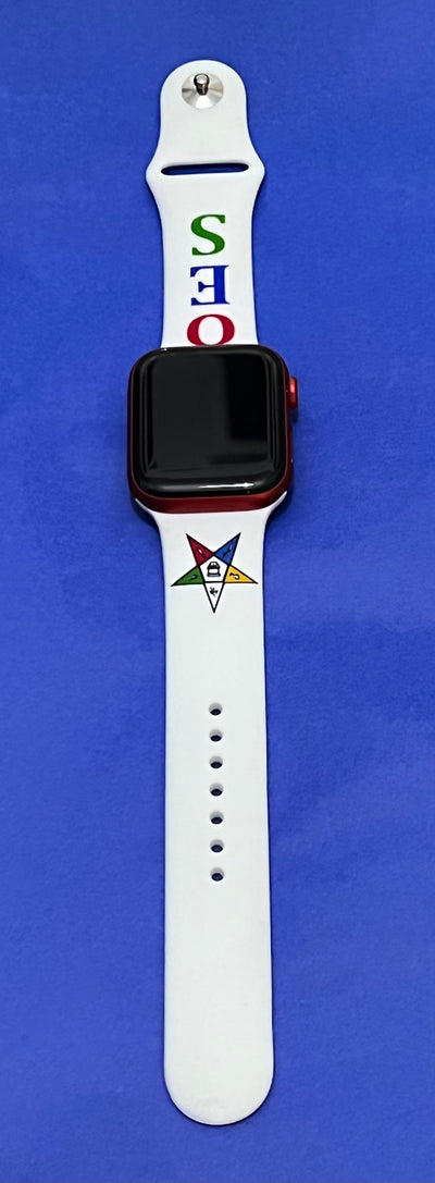 OES Eastern Star silicone White Band - Apple Watch Band - D9 Greeks
