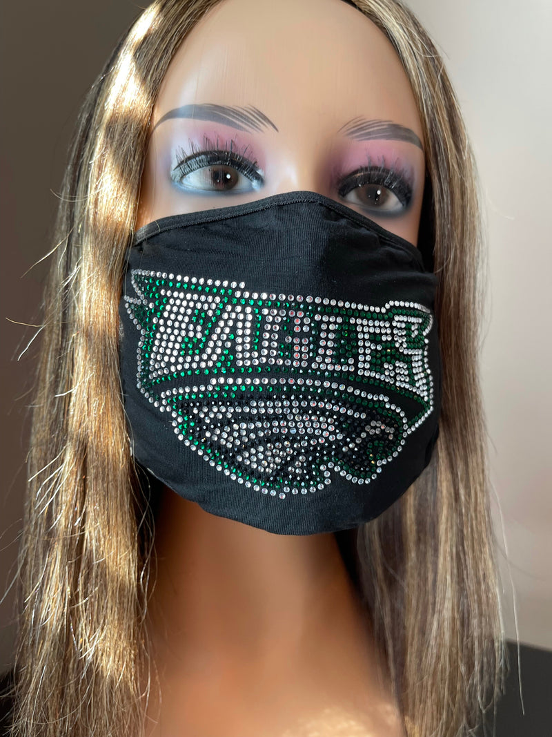 Philadelphia Eagles Bling Face Mask Front Logo