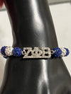 ZPB Rhinestones Encrusted Beaded Bracelet - Zeta Phi Beta - D9 Greeks