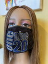 1920 Rhinestone Bling Mask - Zeta Phi Beta Face Mask