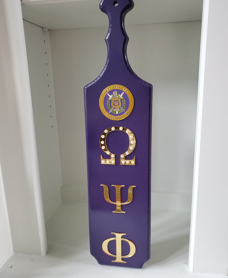 Omega Psi Phi Custom Wooden Paddle Purple