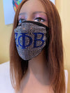 Zeta Phi Beta Full Rhinestone Face Mask Clear